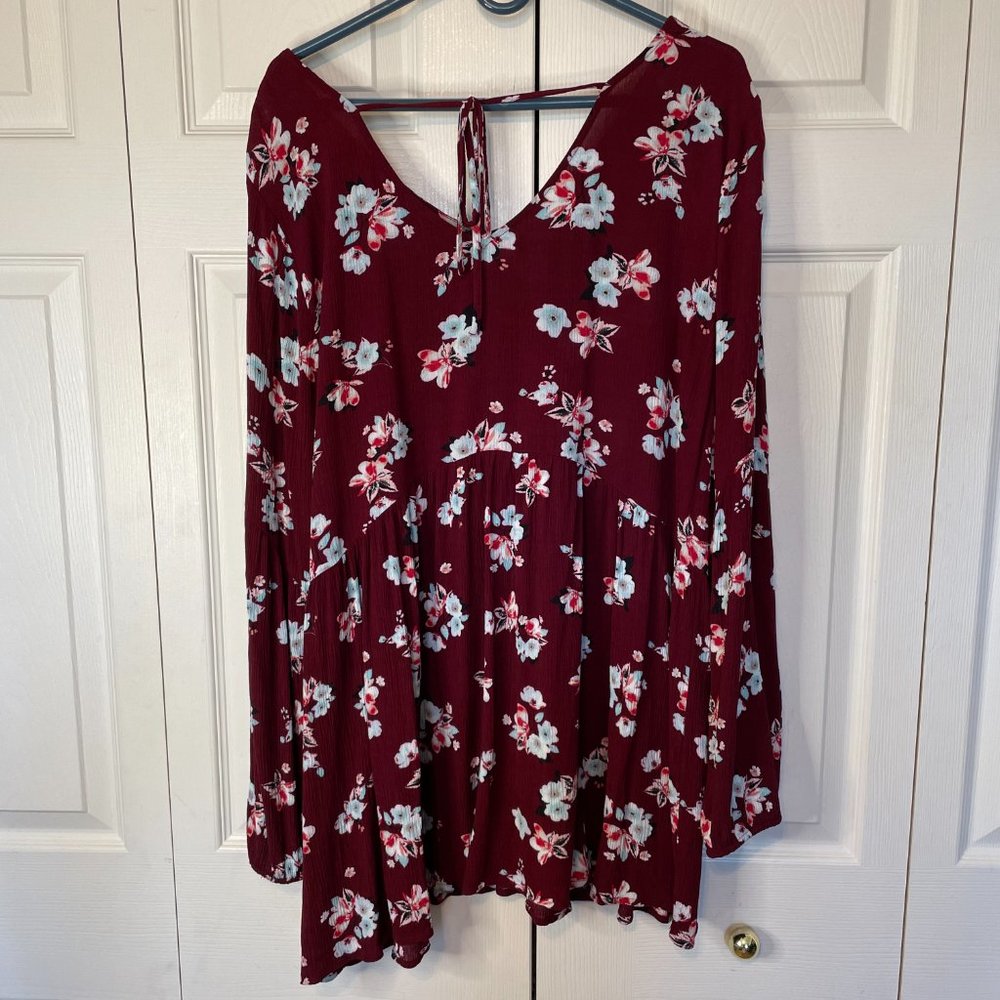Lane Bryant Floral Babydoll Tunic Blouse 18/20 - Picture 3 of 6